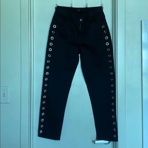 Forever 21 black jeans with side detail